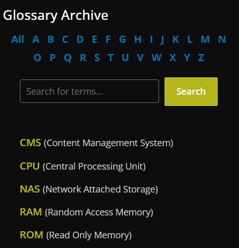 Glossary archive 1