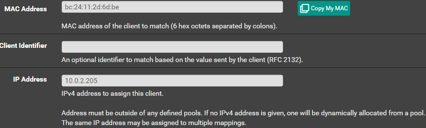 pfsense static IP