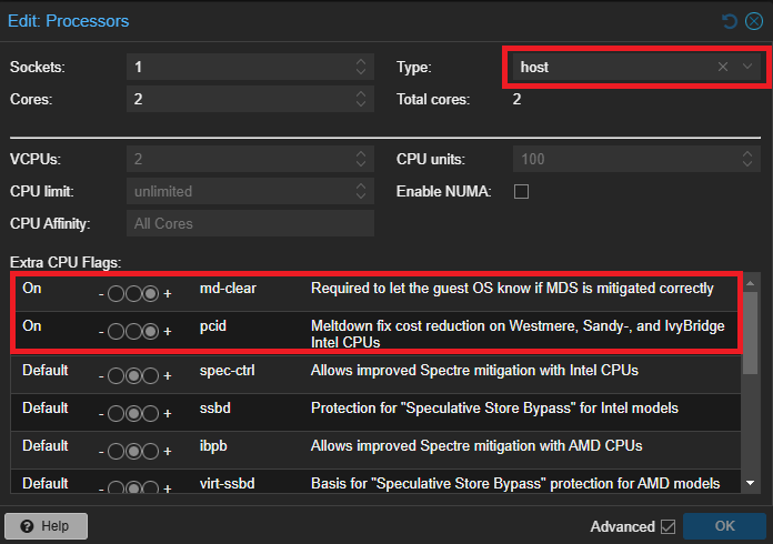 Proxmox Settings