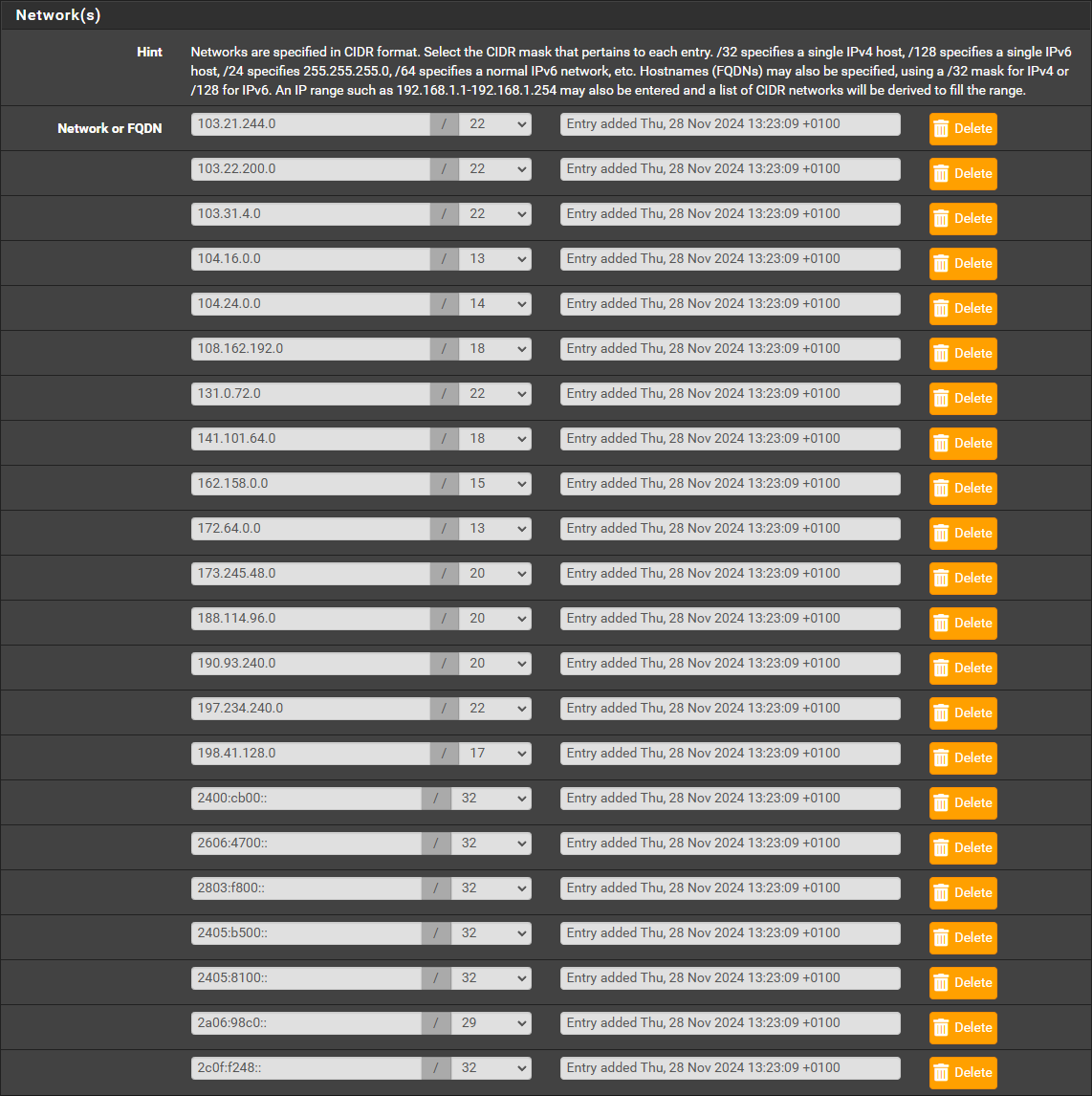 pfSense Alias new